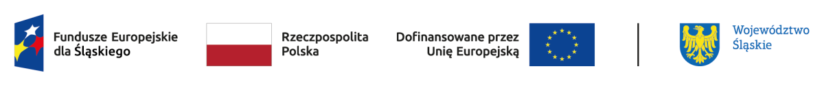 Znaki Funduszy Europejskich, barw Rzeczypospolitej Polskiej, Unii Europejskiej i Województwa Śląskiego